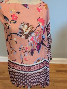 NEW Spartina 449 Painterly Floral Scarf Poncho Code 294125
